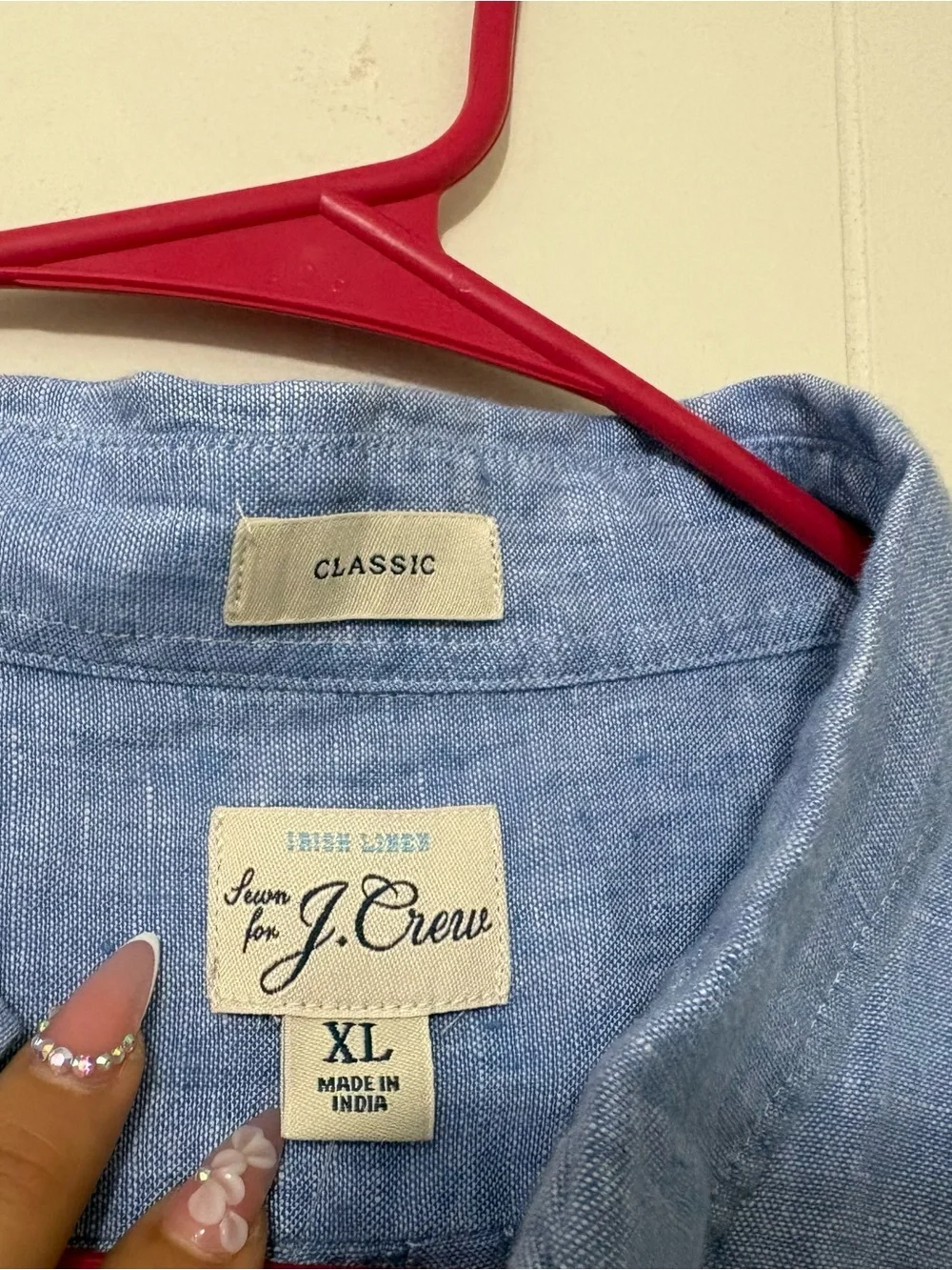 J.Crew Baird McNutt Irish Linen Shirt XL Blue Short Sleeve Button Front NWT - Picture 5 of 15